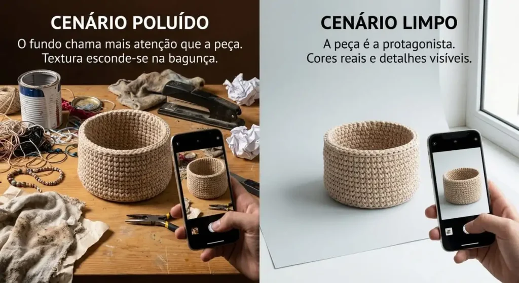 Como fotografar artesanato com celular - Dois ambientes
