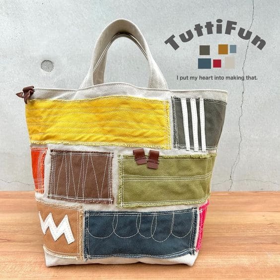 BOLSA DE TECIDO COM RETALHOS 4