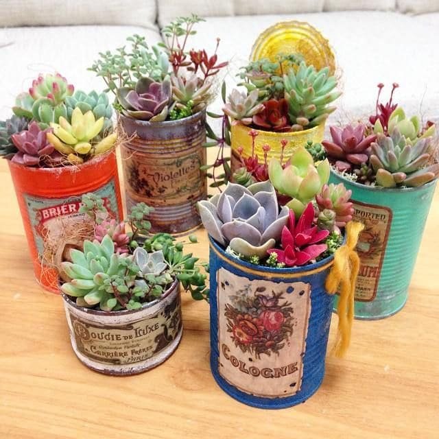 Reciclagem de lata Decoração com latas