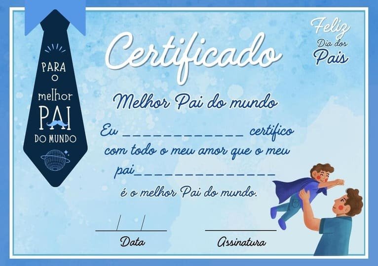 Certificado Melhor Pai do Mundo