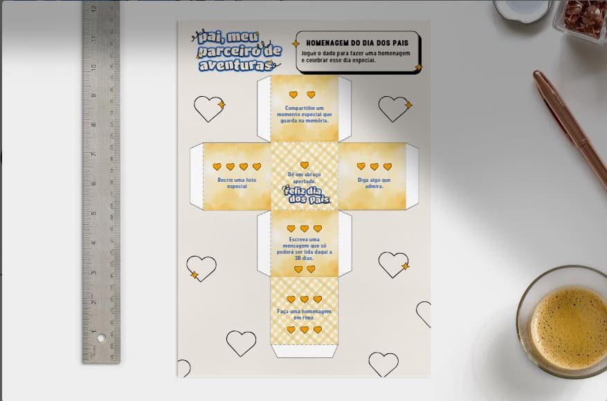 Caixinha personalizada com doces e certificado para presente do Dia dos Pais”


