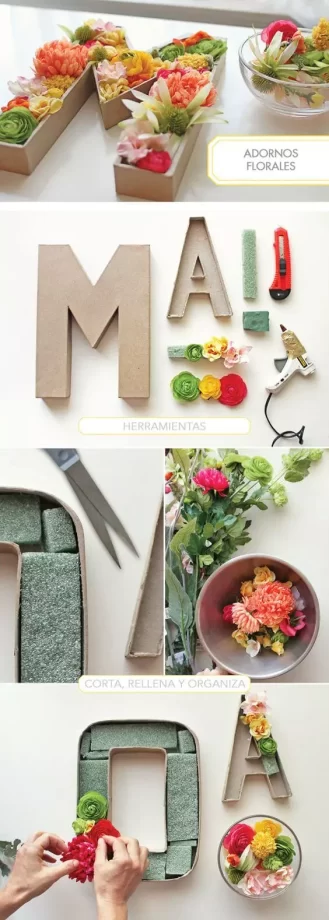 LETRAS DECORATIVAS - FAÇA VOCÊ MESMO 25 Letras decorativas