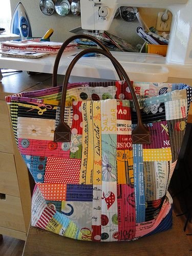 BOLSA DE TECIDO COM RETALHOS 3 Bolsa de tecido