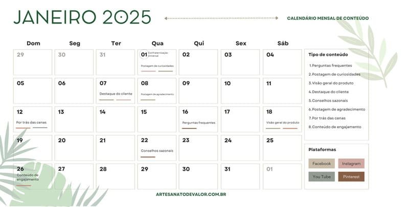 Calendario de Mesa 2025 para Artesãs: Baixe e Organize Seu Ano! 6
