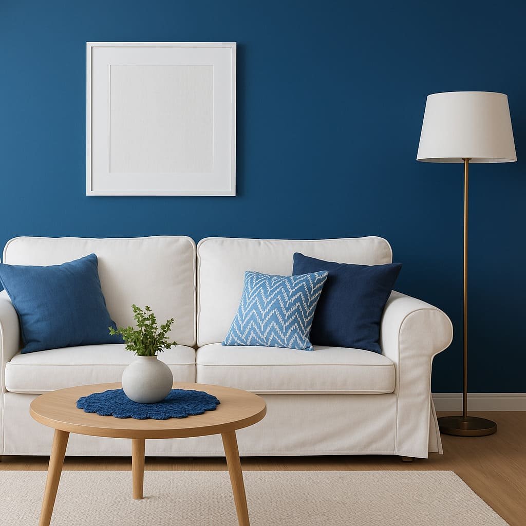 Tons de azul: charme, equilíbrio e inspiração para decorar e criar 5 Centro de mesa e tons de azul na parede