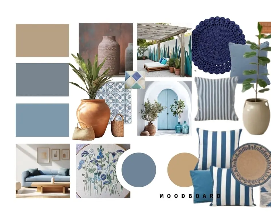Tons de azul: charme, equilíbrio e inspiração para decorar e criar 3 Mood-board-em-tons-de-azul